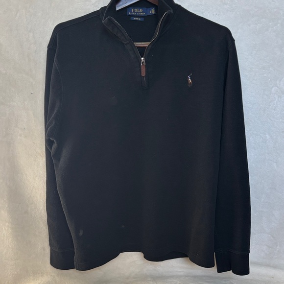 Polo by Ralph Lauren Men's Black 1/4 Zip-Up Sweater